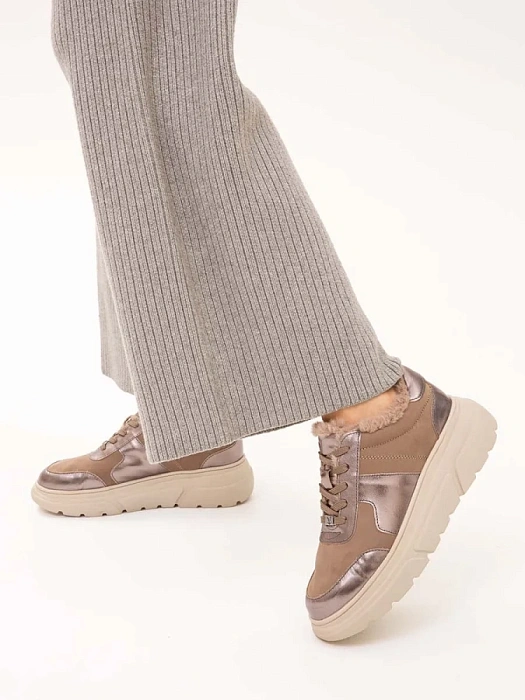 Женские кроссовки CAPRICE бежевые, артикул 9-23704-41-345