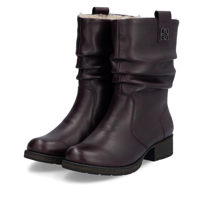 Женские полусапоги RIEKER бордовые, артикул Z9583-35