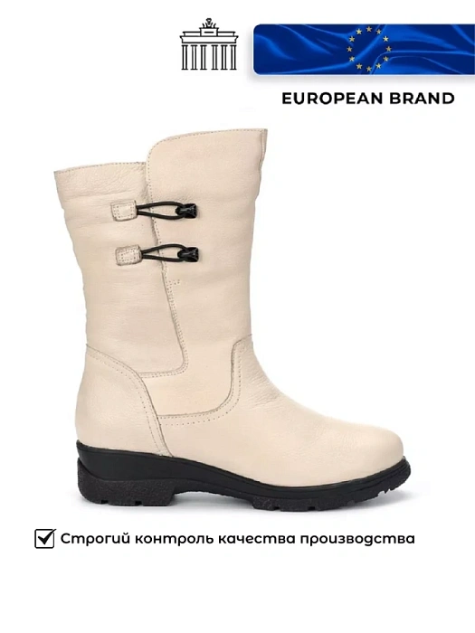 Женские полусапоги eObuv белые, артикул 9-76410-41-123