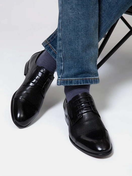 Мужские туфли BRUNO RENZONI  черные, артикул 5529B-913A