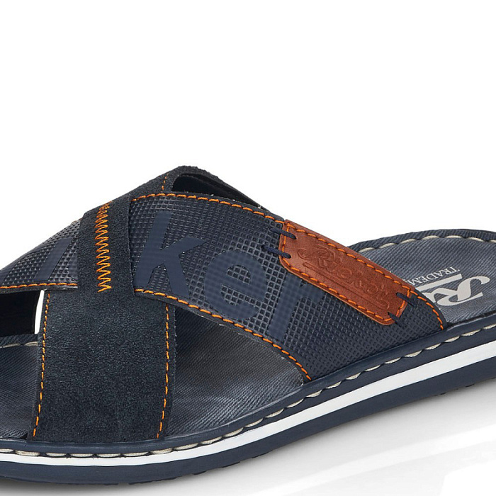 Мужские слайдеры RIEKER синие, артикул 21098-14