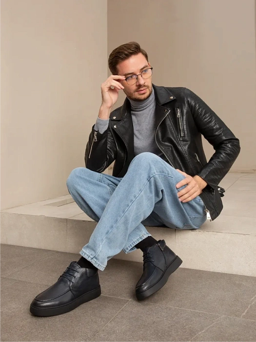 Мужские ботинки BRUNO RENZONI  синие, артикул 983X-20Z-C18