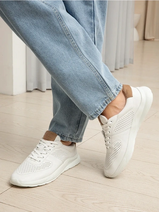 Мужские кроссовки BRUNO RENZONI  белые, артикул 035.332.08