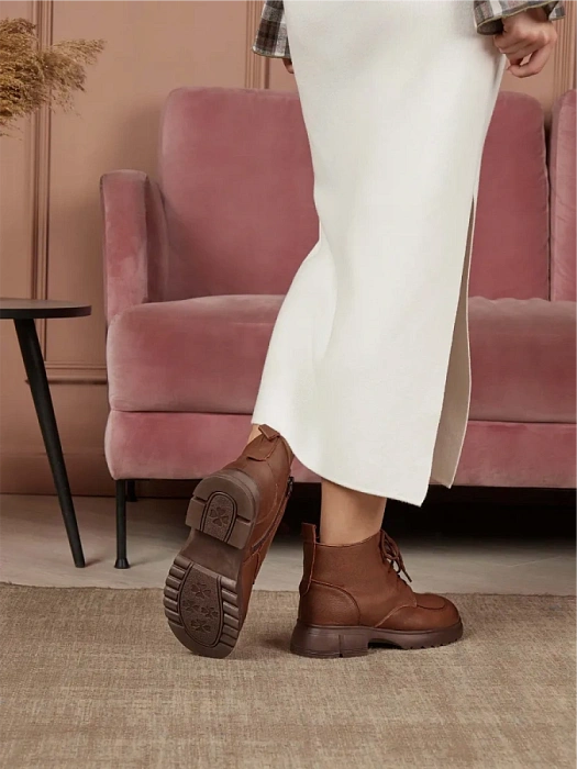 Женские ботинки eObuv коричневые, артикул CTW24-BWLM3-017B(L)