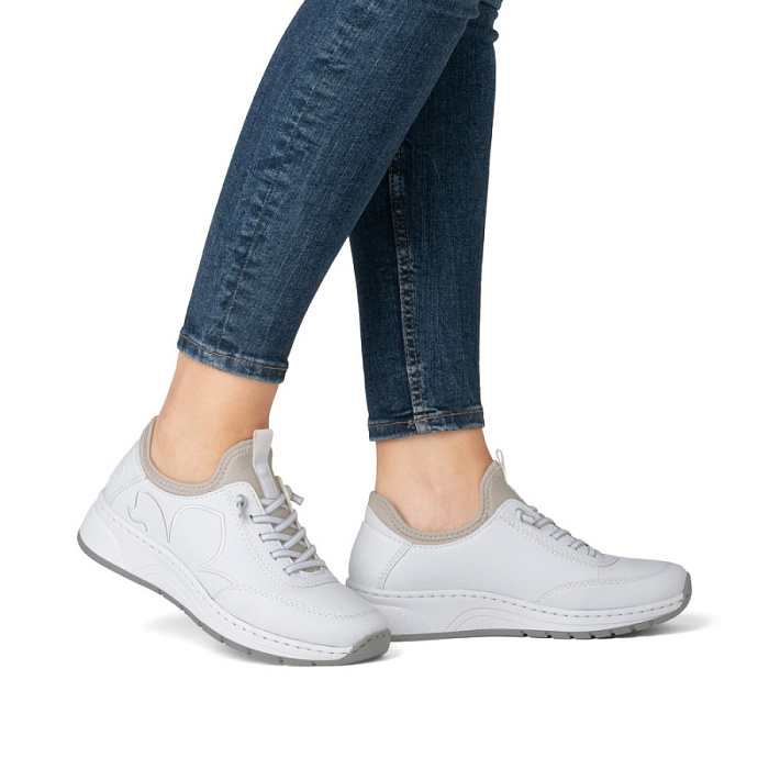 Женские кроссовки RIEKER белые, артикул N6550-80