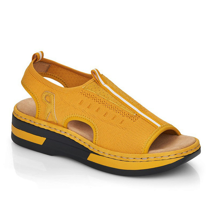 Женские сандалии RIEKER желтые, артикул V59B5-68