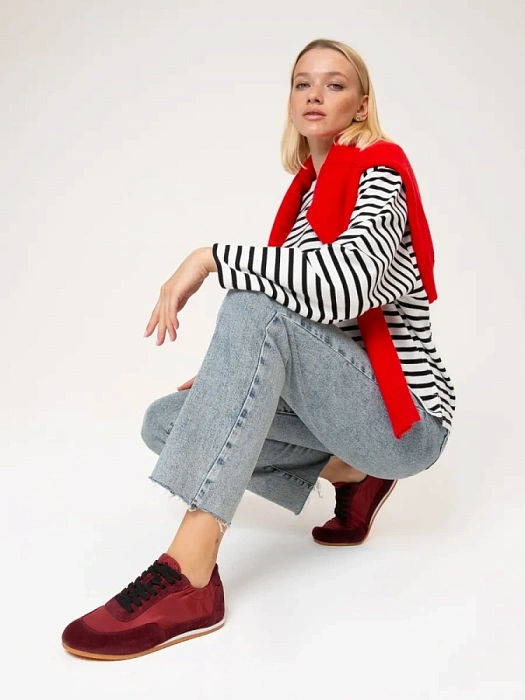 Женские кроссовки SOFIA-ALEXANDRA бордовые, артикул LT191-2-V