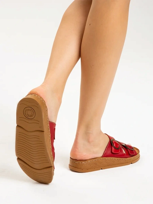 Женские шлепанцы eObuv красные, артикул D25YT-1145