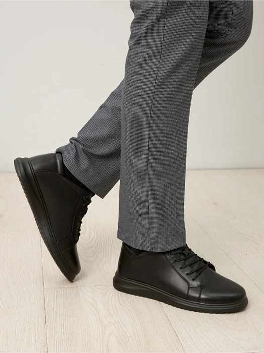 Мужские кеды BRUNO RENZONI  черные, артикул DSHD-DM005