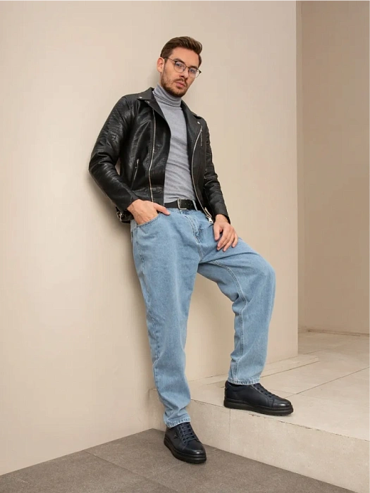 Мужские кеды BRUNO RENZONI  синие, артикул 1829A-27Z-C18