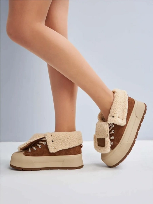 Женские ботинки eObuv коричневые, артикул 25AW-027