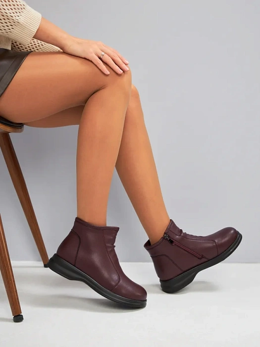 Женские ботинки eObuv бордовые, артикул DY25030710B