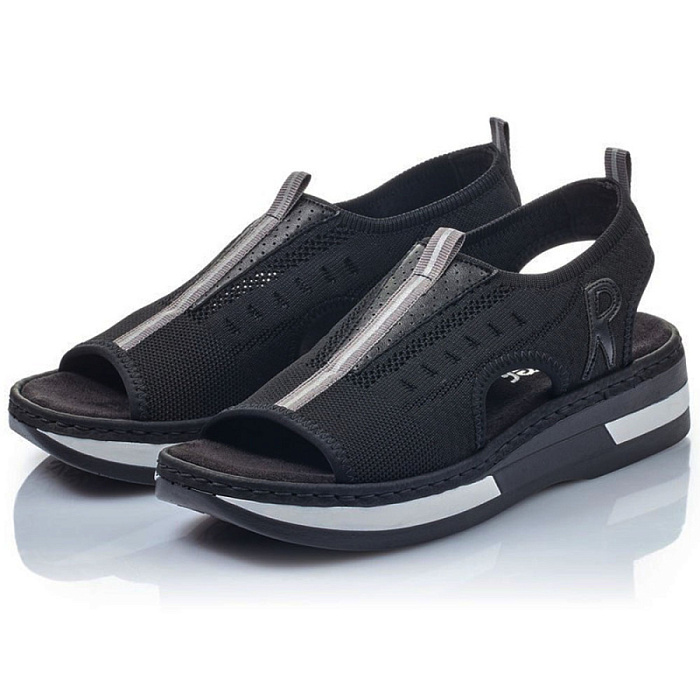 Женские сандалии RIEKER черные, артикул V59B5-00