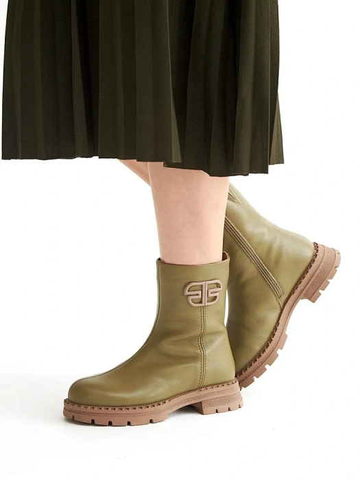 Женские полусапоги Donna Daniella  зеленые, артикул 32W10-59-106Z