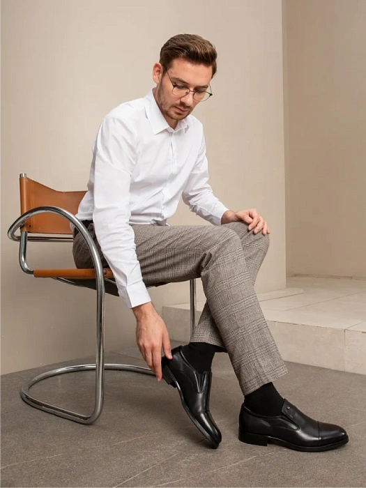 Мужские туфли BRUNO RENZONI  черные, артикул 24211-14-C515