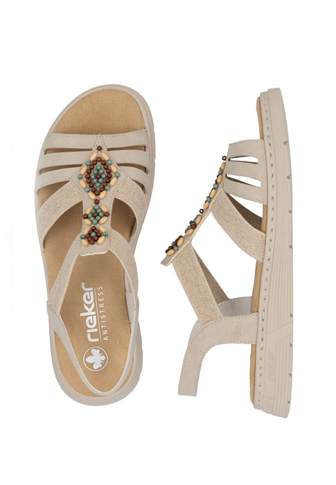 Женские сандалии RIEKER бежевые, артикул V9120-62