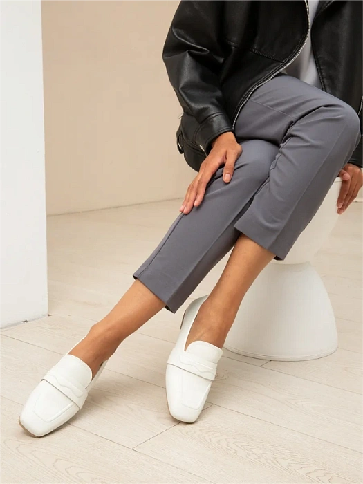 Женские лоферы FEDERICA RODARI белые, артикул 43E-S1735-Z38142-5