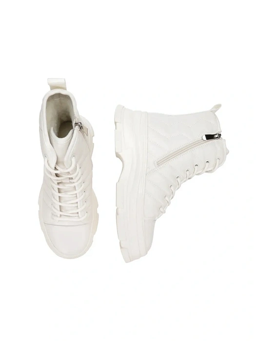 Женские ботинки basic FEDERICA RODARI белые, артикул 42E-375-46B