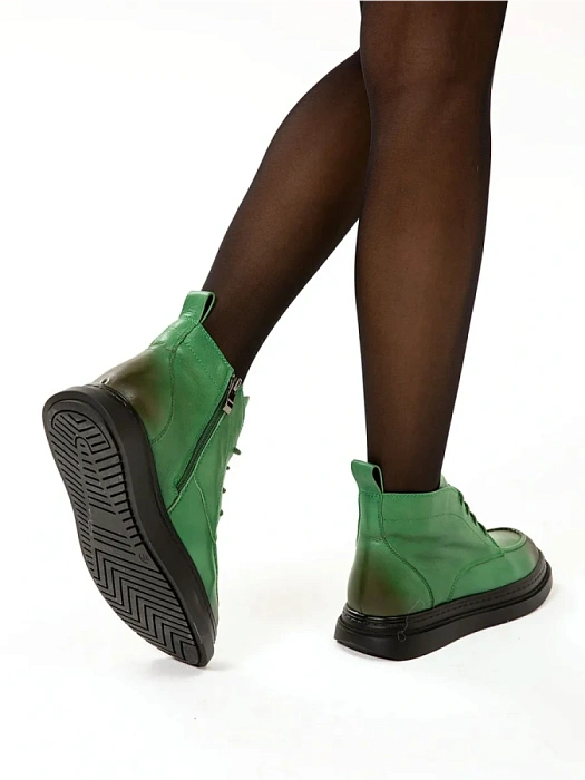 Женские ботинки FEDERICA RODARI зеленые, артикул 7E-4H480-4