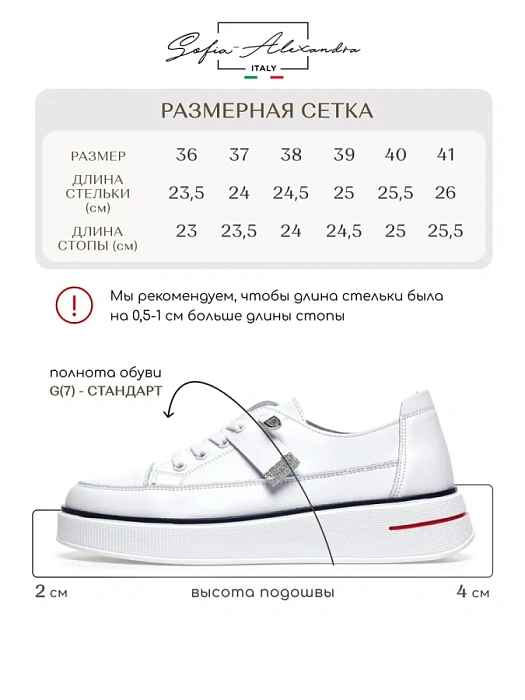 Женские кеды SOFIA-ALEXANDRA белые, артикул SA16479-WB/8-1