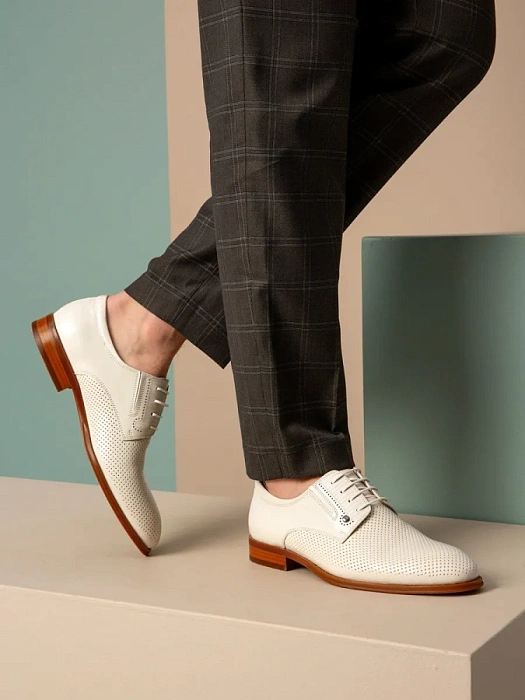 Мужские туфли BRUNO RENZONI  бежевые, артикул 5491B-710B