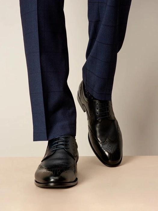 Мужские броги BRUNO RENZONI  синие, артикул YS397A-H09C-NP-1