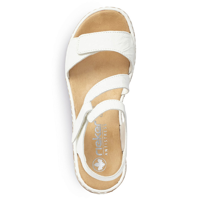 Женские сандалии RIEKER белые, артикул 659C7-80