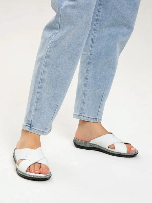 Женские сабо eObuv белые, артикул D25YT-1385-03
