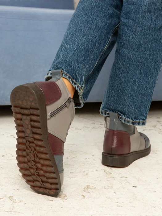 Женские ботинки eObuv серые, артикул DB-W24-WLM3-01-14