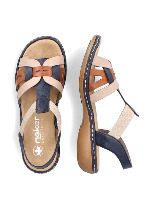 Женские сандалии RIEKER синие, артикул 65918-90