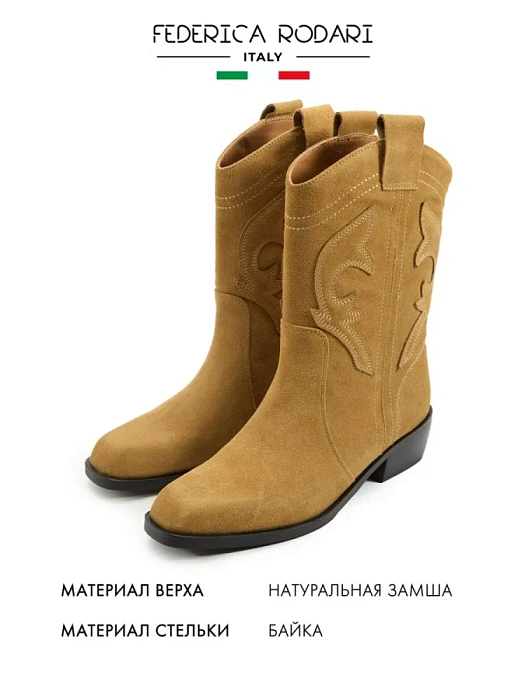 Женские казаки FEDERICA RODARI желтые, артикул 43E-PV4616BA-25W