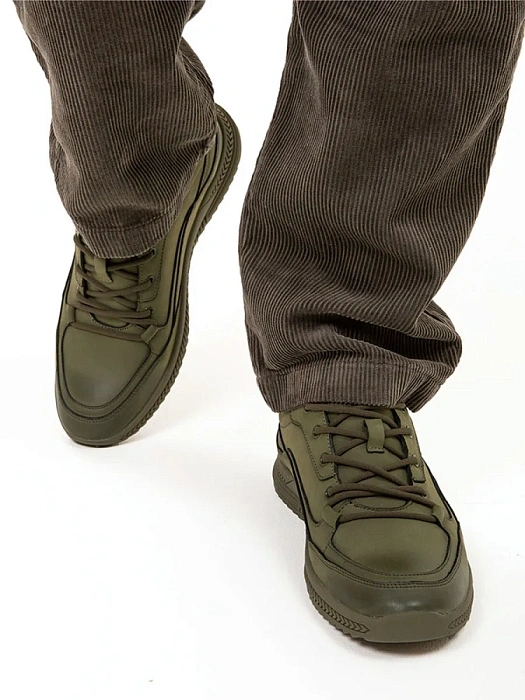 Мужские кеды BRUNO RENZONI  хаки, артикул HS10065NT-4