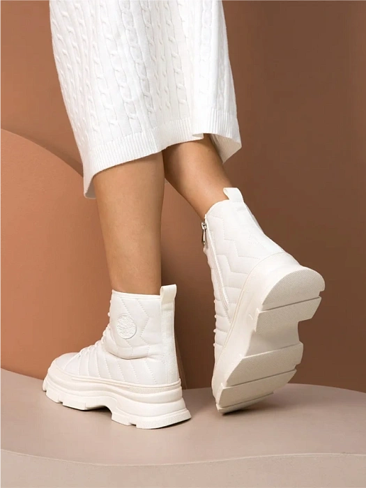 Женские ботинки basic FEDERICA RODARI белые, артикул 42E-375-46B