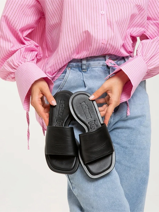 Женские шлепанцы eObuv черные, артикул D24YT-2265