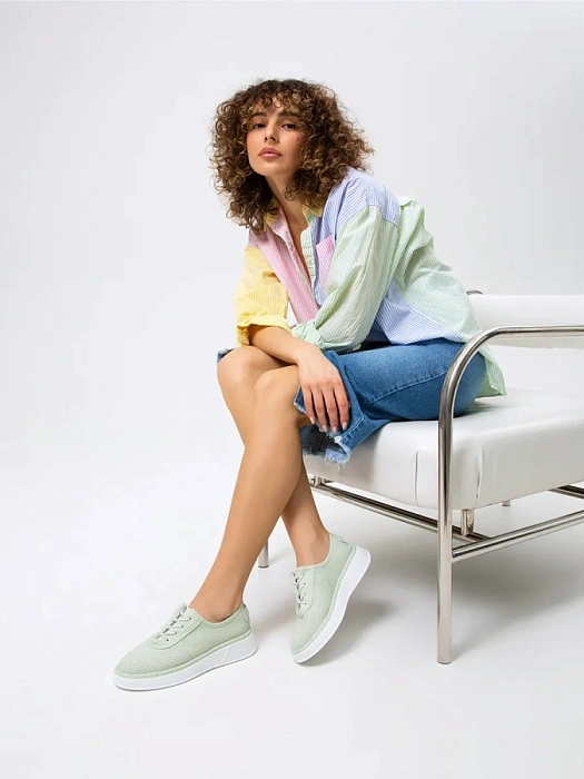 Женские кеды Donna Daniella  зеленые, артикул MU308-010