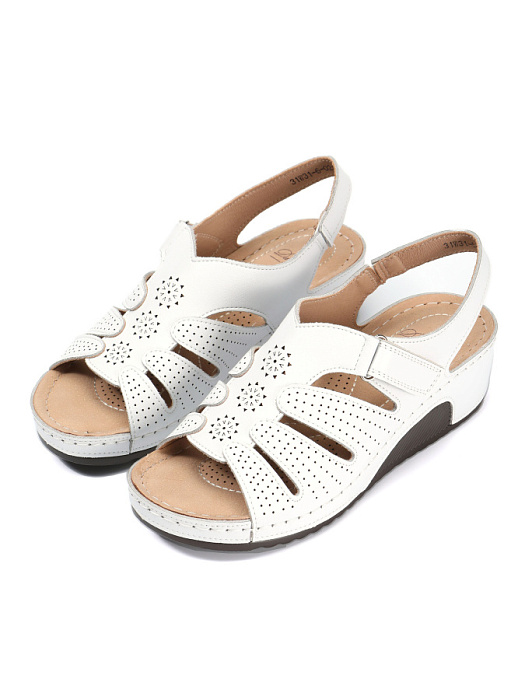 Женские босоножки  Donna Daniella  белые, артикул 31W31-6-021