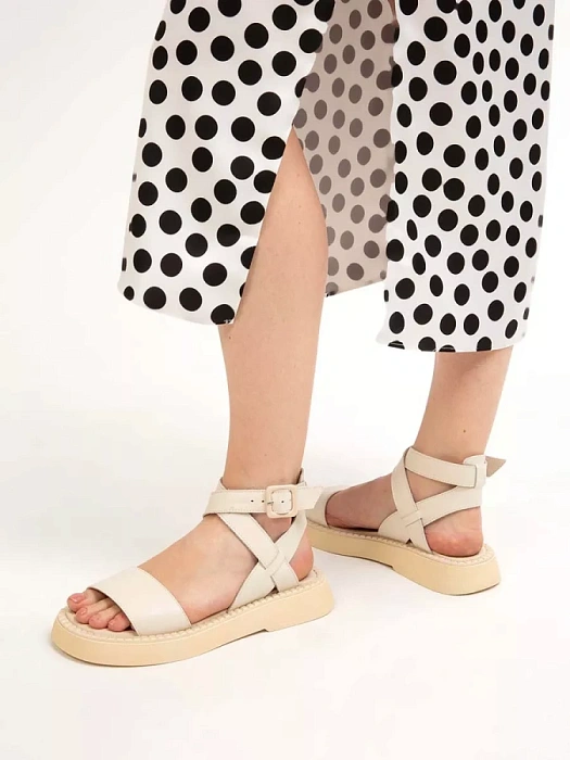 Женские сандалии eObuv бежевые, артикул G-79-23-3/Beige