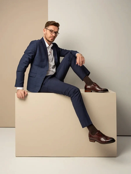 Мужские оксфорды BRUNO RENZONI  бордовые, артикул 5408A-910I