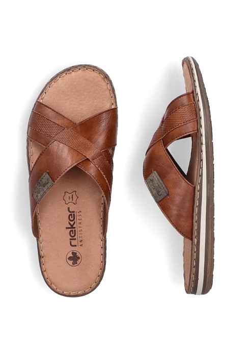 Мужские слайдеры RIEKER коричневые, артикул 21082-24