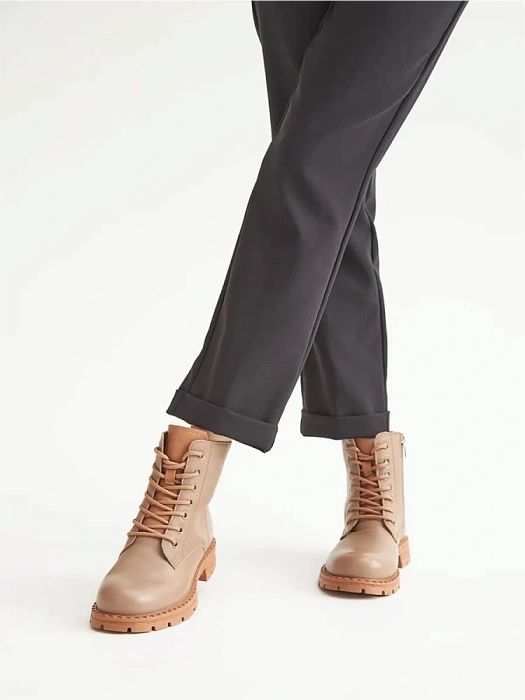 Женские берцы Donna Daniella  бежевые, артикул DH-W24-WLM3-5992-2