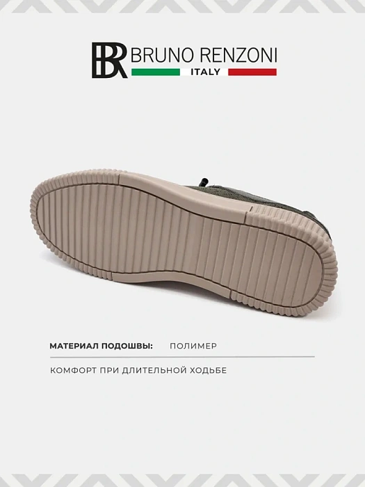 Мужские кеды BRUNO RENZONI  зеленые, артикул ZS23122-11