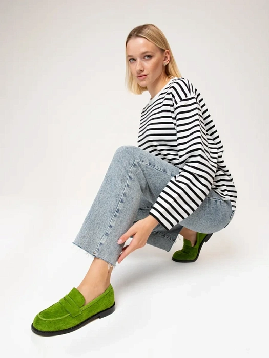 Женские лоферы SOFIA-ALEXANDRA зеленые, артикул LT235-7-G