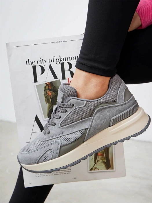 Женские кроссовки eObuv серые, артикул AW25-60-9