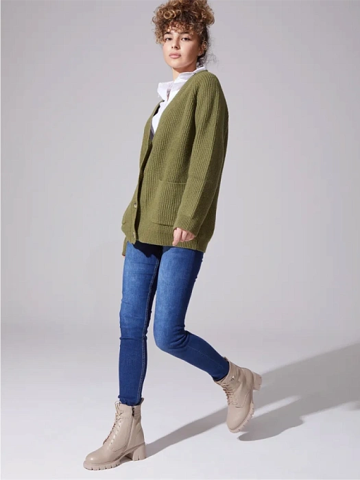 Женские ботинки basic FEDERICA RODARI бежевые, артикул 15E-A3971D-1