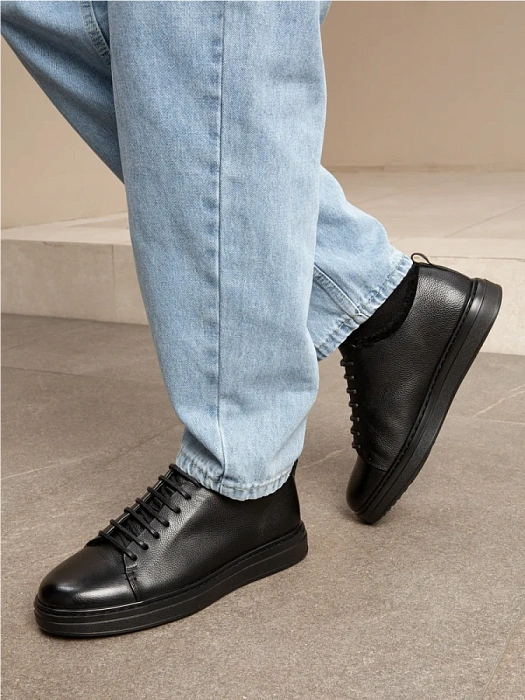 Мужские кеды BRUNO RENZONI  черные, артикул A002-1