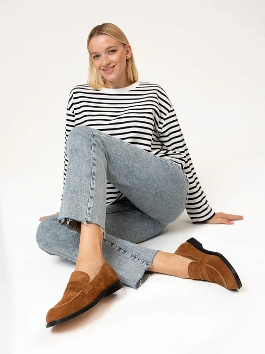 Женские лоферы SOFIA-ALEXANDRA коричневые, артикул LT235-7-B