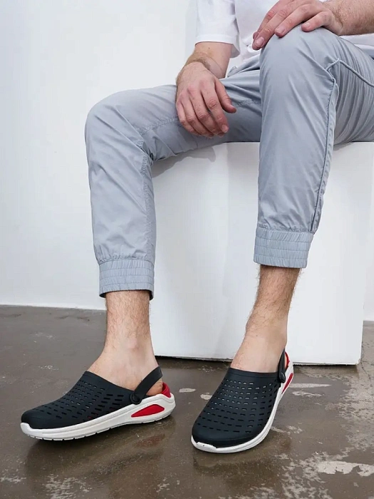 Мужские сабо BRUNO RENZONI  черные, артикул 437398/01-02BR