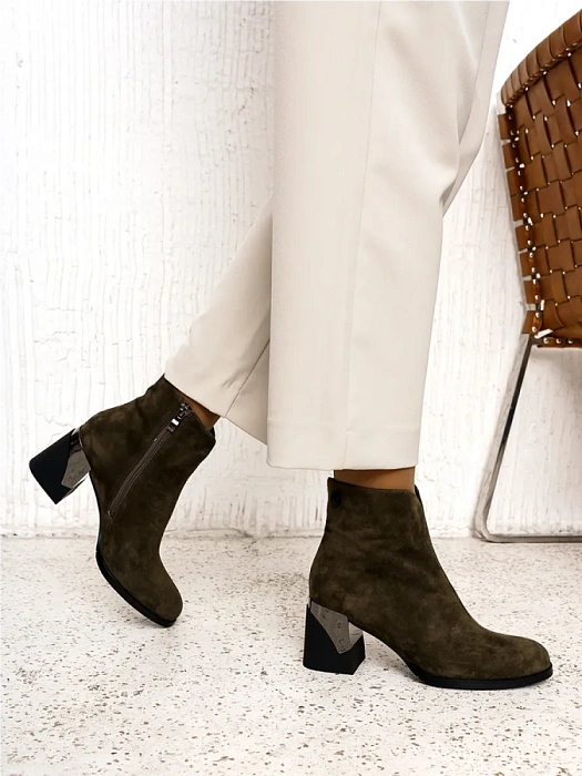 Женские ботильоны FEDERICA RODARI хаки, артикул 38E-Z01-A1