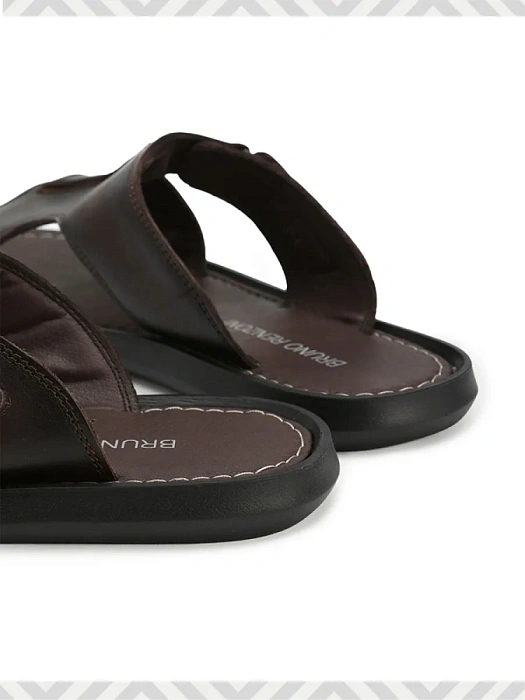 Мужские слайдеры BRUNO RENZONI  коричневые, артикул 209463-5