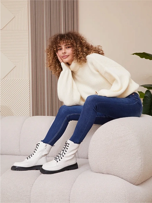 Женские ботинки basic FEDERICA RODARI белые, артикул 38E-598-690R3